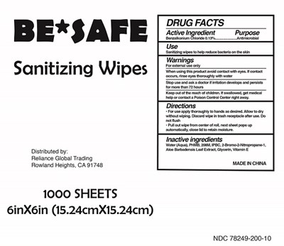Label (Be Safe Sanitizing Wipes Dif Size 01)